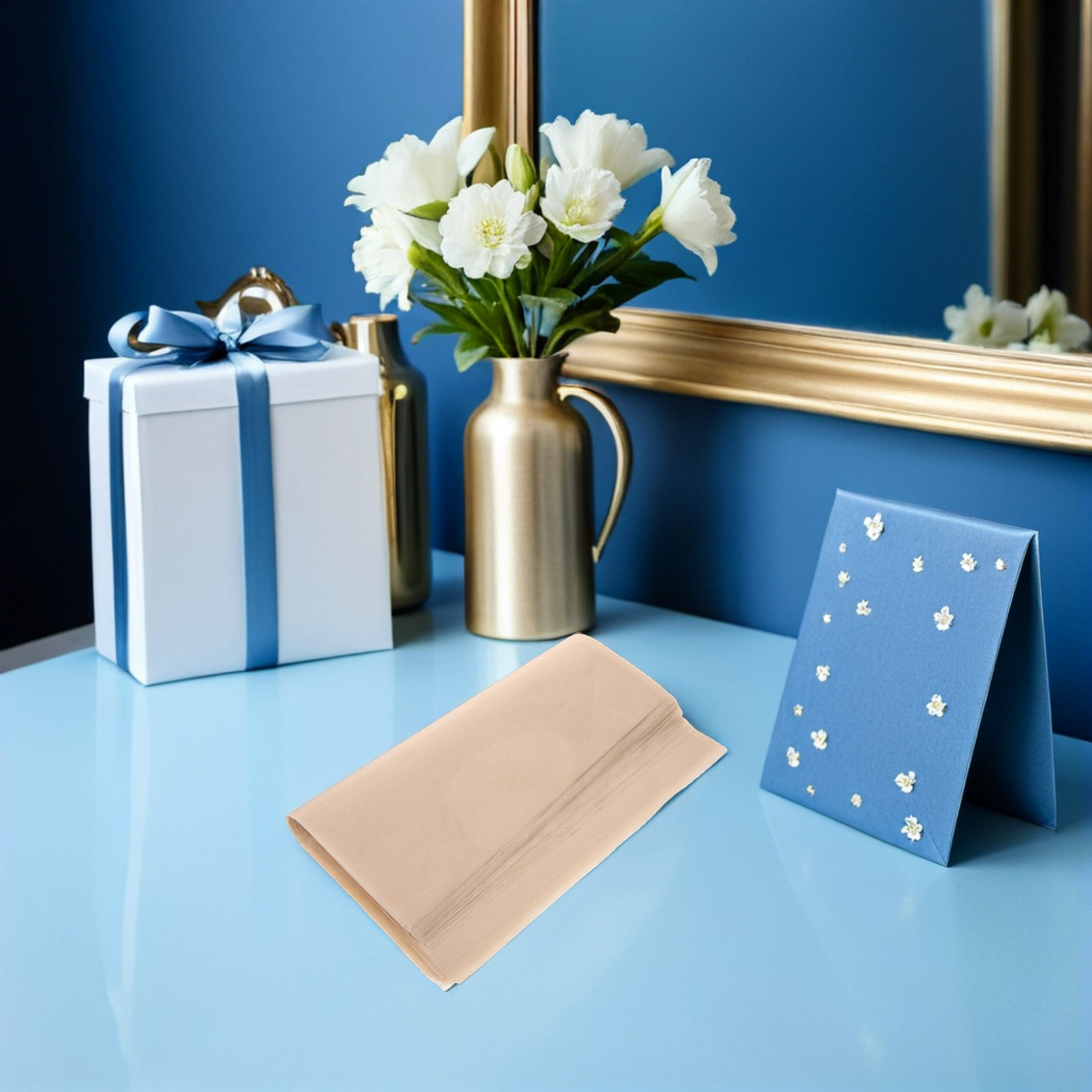 The Florist Supply - 100Pcs Waterproof Bouquet Packaging Paper Beige