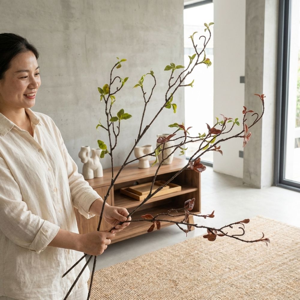 Real Touch Artificial Willow D - Branch Curly Willow 评论和价格